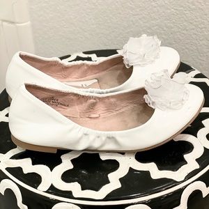 White patent leather dress shoes